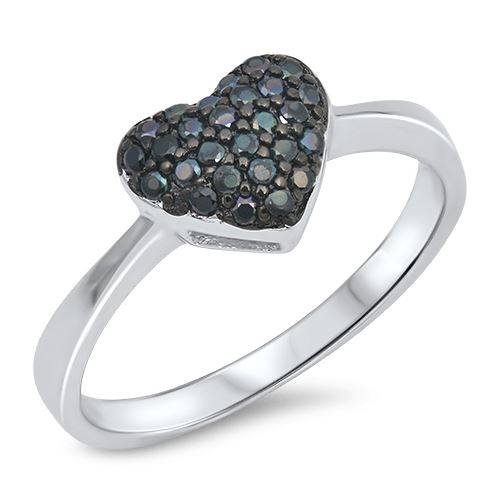Bague coeur on sale noir